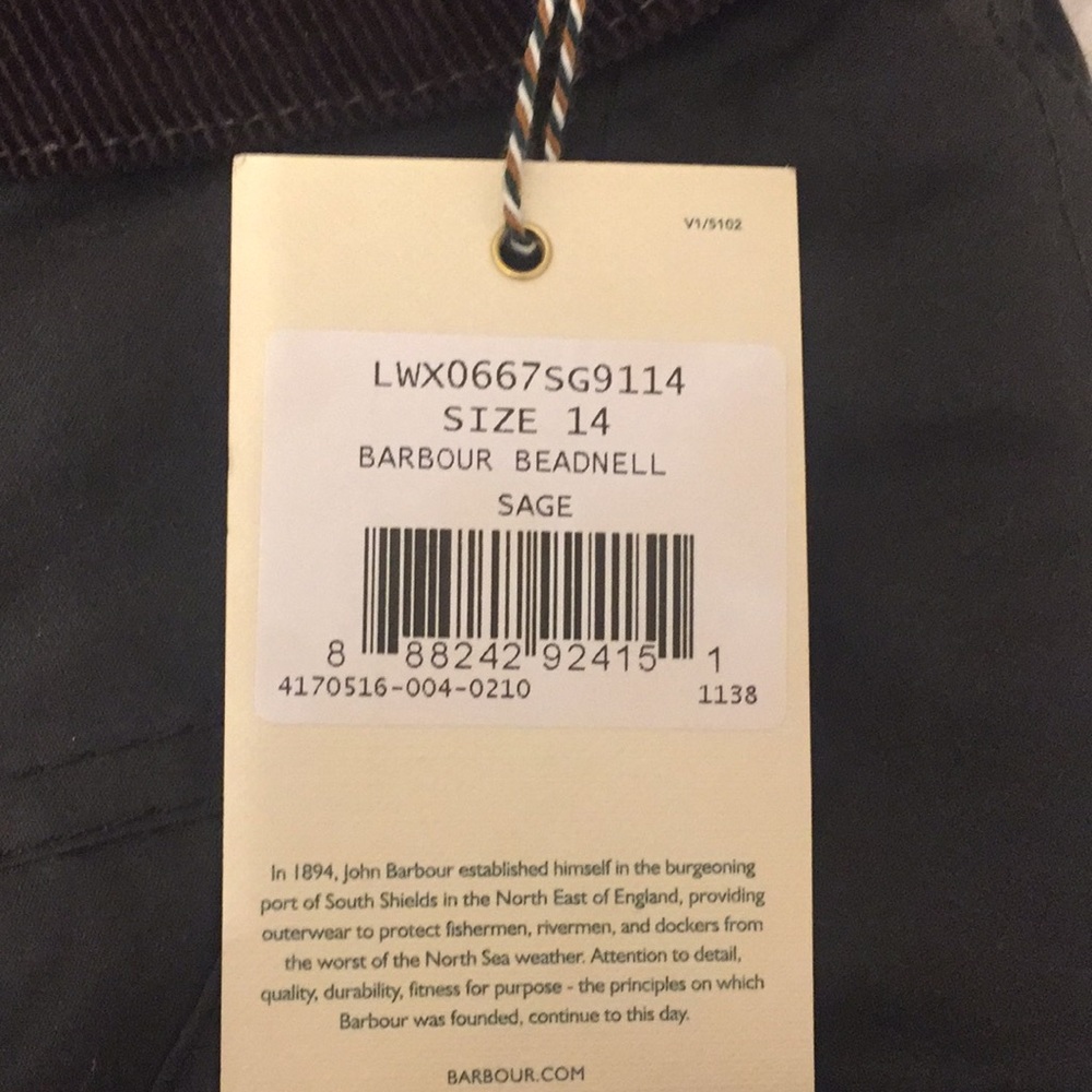 Sage Barbour Beadnell Wax Jacket - Picture 8 of 8